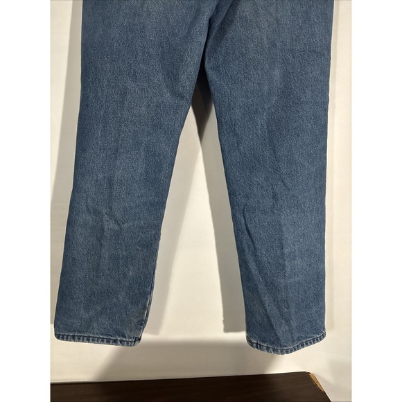 LL Bean Classic Fit Jeans Mens 32x32 Flannel Lined Straight Denim Workwear Vtg - Picture 8 of 14